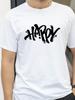 Happy Artistic Fonts Printing Tshirt For Men Wowen Cotton Summer Comfortable Breathable ShortSleeved Tops Tees