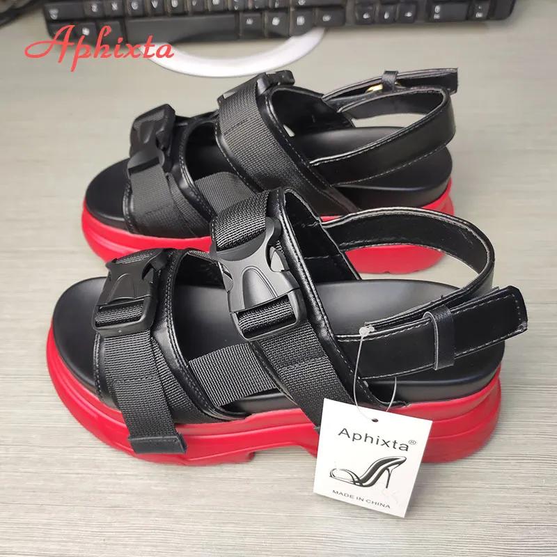 Aphixta Platform Shoes Women Sandals Wedge Heels Shoes Height Increaming Women Buckle Thick Soled Beach Sandals Woman Sandal K78