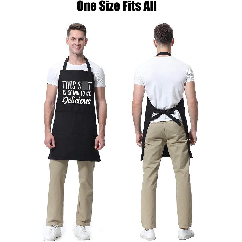 Miracu Funny Cooking Aprons for Women, Funny Baking Aprons for Men Dad - Mens Cooking Gifts for Bakers Husband Boyfriend - Valentines Day, Birthday