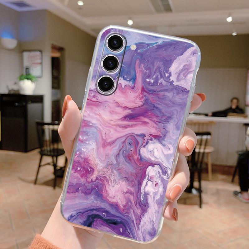 For Samsung Galaxy S24 Case S24 Plus S 24 Ultra Phone Cover Marble Clear Coque Soft TPU Fundas For Samsung S25 FE S25+ Shell