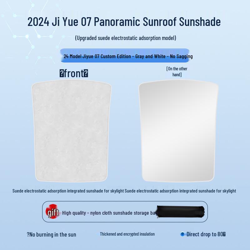 Ji Yue 24 Model 07 Sunroof Shade: Sun Protection, Heat Insulation, Privacy.