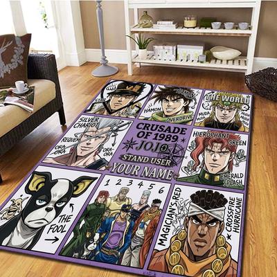 Name Custom JoJos Bizarre Adventure Carpet for Living Room Bedroom Home Decor Film Inspired Play Floor Mat -HE42