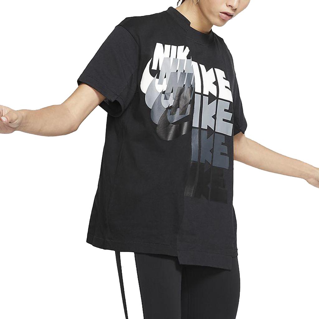 Nike X Sacai T-shirt Hybride Noir Femme Hauts CD6310-010