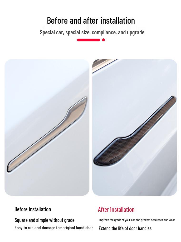 Tesla Model 3/Y Refresh Carbon Fiber Door Handle Sticker