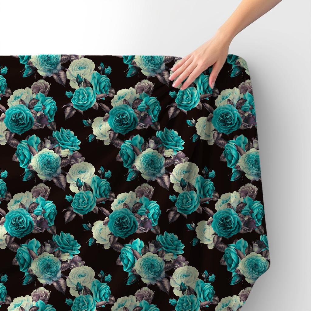 Royal Samt Stoff Polyester Zum Nähen - Motiv Rosen Aquarell 3