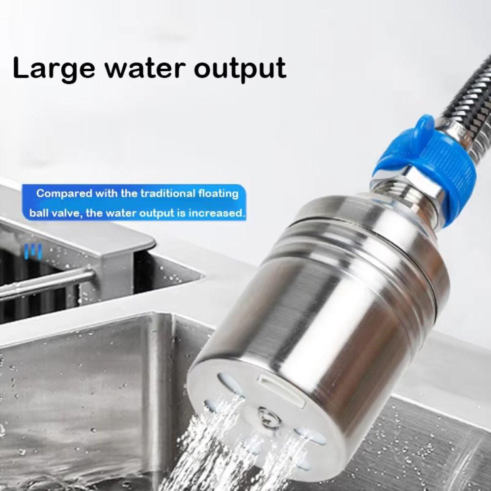 Stainless Steel Floating Ball Valve Silver 1/2"3/4"1" Water Tower Shutoff Valve Automatic Water Level Controller