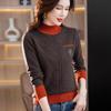 Half Turtleneck Sweater Thick Long-sleeved Knitted Sweater for Women In Autumn and Winter Loose Color-blocked Pullover