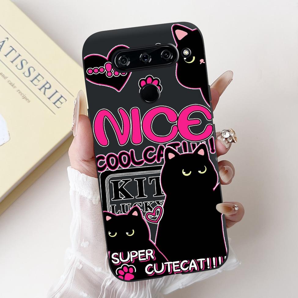 For LG V40 V50 ThinQ Case V50S ThinQ Cute Cartoon Cat Luxury Cool Shockproof Silicone Back Cover For LG V50S ThinQ 5G Phone Case