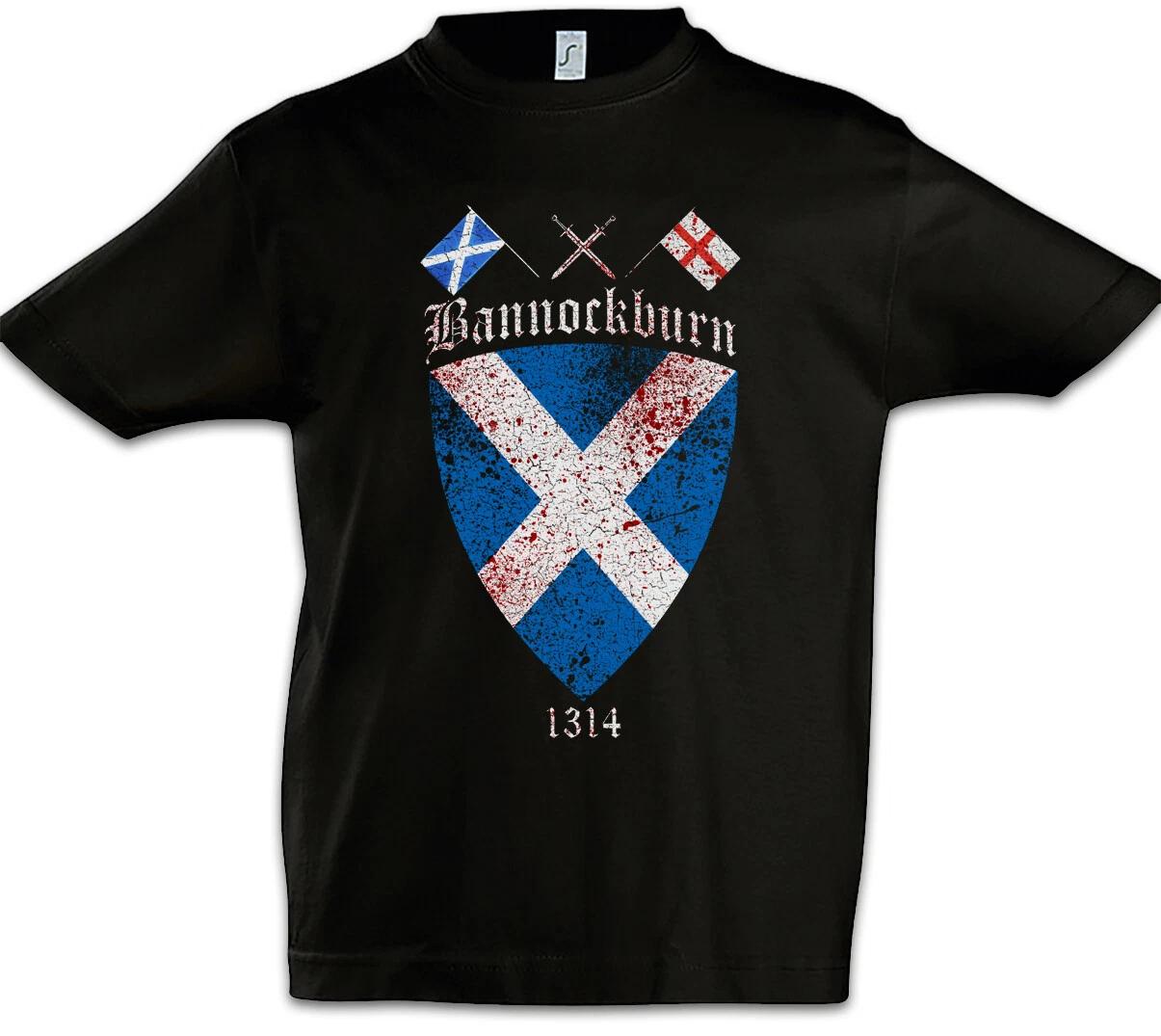 Bannockburn Kids Boys T-Shirt Robert 1314 Scotland the Bruce Battle- 140