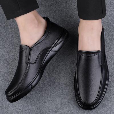 Soft Stylish Rubber Loafers Slip On Man Business Shoes Leisure Walk Male Moccasins All-match Men's Genuine Leather Casual Shoes