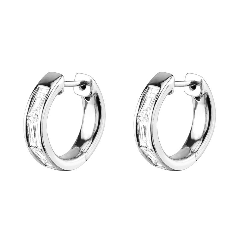 Gold Filled Silver Color Hoop Earrings For Women Stud Earring Zircon Piercing Drop Earings Personalized Jewelry Wholesale