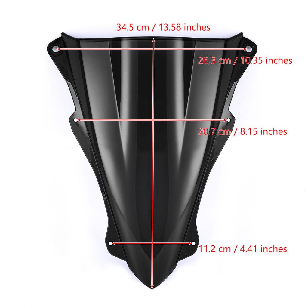 VIPIH Motorcycle Windshield for Kawasaki Ninja ZX25R ABS Meter Windshield Custom Exterior (2020-2021), Windscreen, Deflector, Visor, Protector, Parts,
