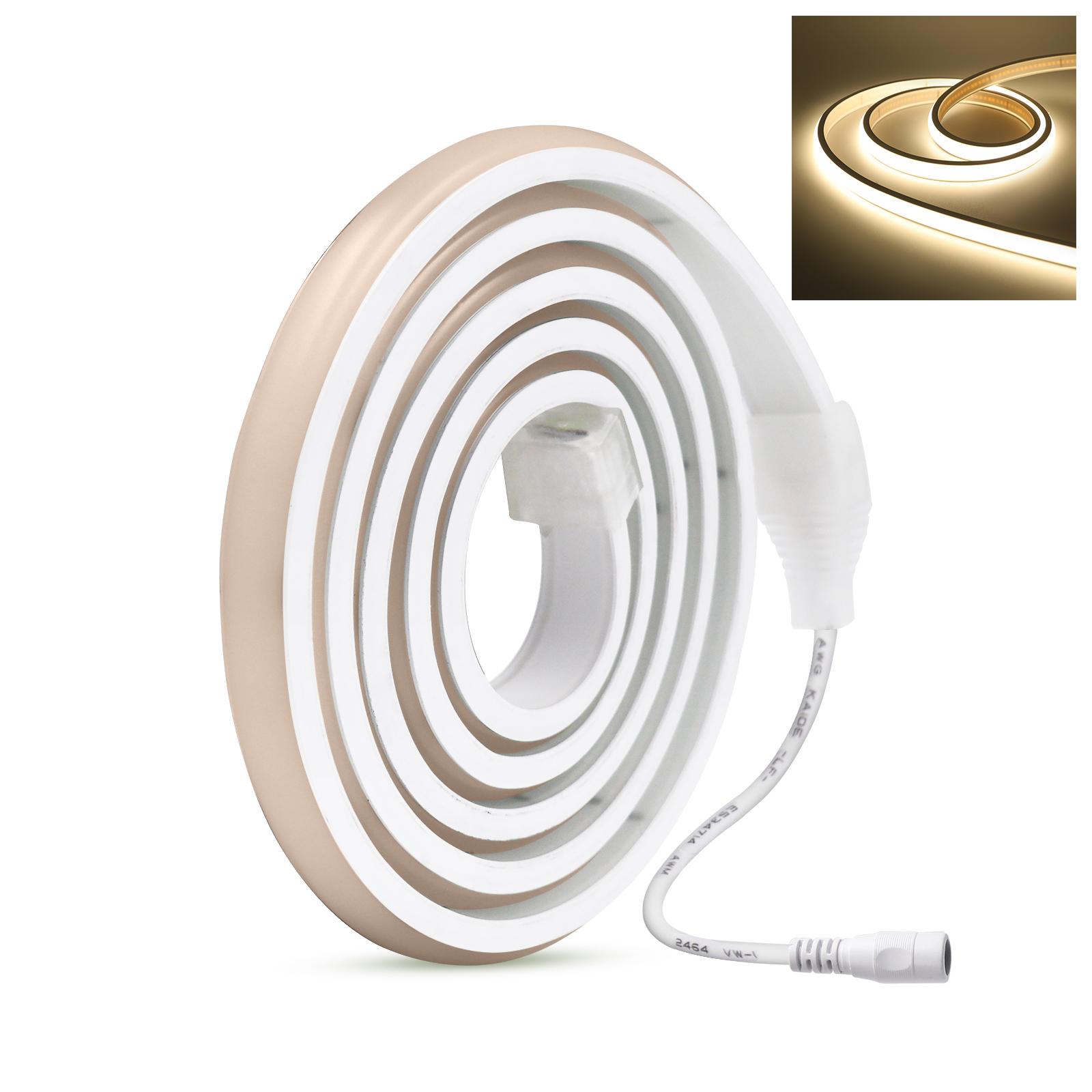 

12V 24V COB LED Strip Neon Rope Light 320LEDs/m Waterproof 0.5M 5M 10M 20M Natural Warm White Flex Tape for Home Garden Decor 24V 0.5m