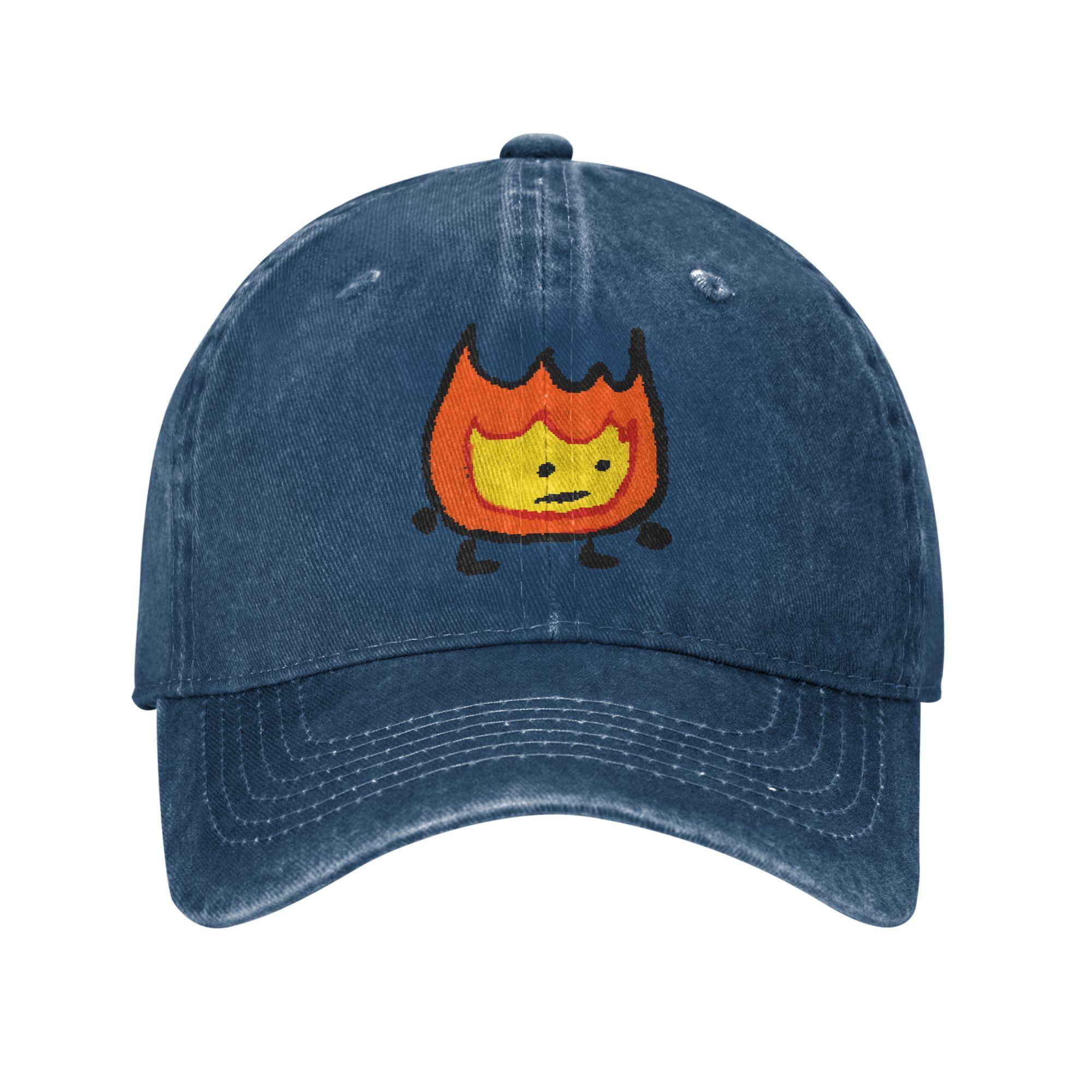 

BFDI Firey Casual Baseball Cap For Unisex Men Spring Running Hippie Trucker Hat Fashion Adjustable Snapback Cap One Size темно-синього кольору