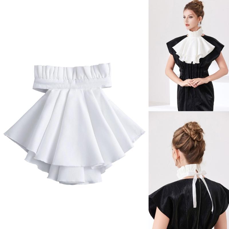 Elegant French Style Detachable Flouncing Collar With Layered Ruffle For Women Daily Outfit And Occasion