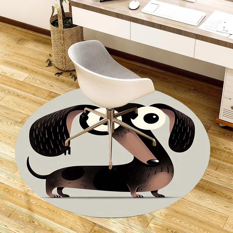 1pc Office Carpet Chair Mats Dachshund with Big Eyes Perfect for Decorating Office Chairs, Living Rooms, Or Bedrooms