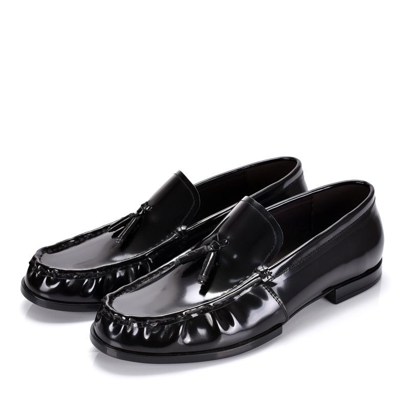 Men s Patent Leather Tassel Loafers - British  Korean Style Slip-On Moccasins 40