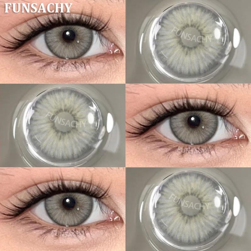 FUNSACHY 1 Pair Blue Natural Colored Eye Lenses Gray Fashion Lenses Brown Eye Lens Green High Quality Cosmetics Color Contacts