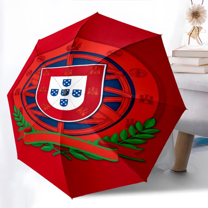 Portugal National Team Emblem Folding umbrella Suitable for all seasons Portable travel Umbrella Sun umbrella