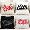 Capa de Almofada Clássica com Logo K-KITH Capa de Travesseiro Reversível Confortável Ideal para Carro Sofá Quarto e Além