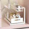 Pull-Out Under Sink Organizer Rack Kitchen Counter Storage Carbon Steel Multi-Use Drawer Basket With Spice Bottle Holder
