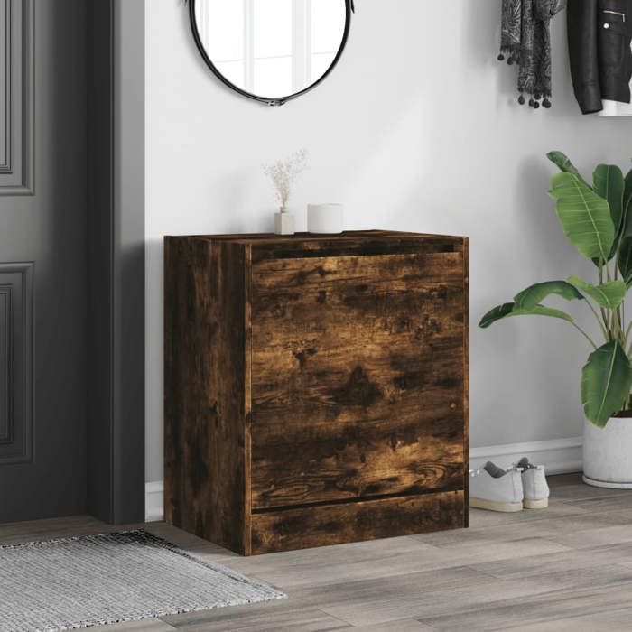 VidaXL Shoe Cabinet Smoked Oak 60x42x69 Cm Engineered Wood 839984