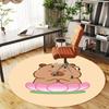 1PC Capybara Lotus Meditation Round Chair mat Area Rug - Non-Slip, Floor Mat for Office, Bedroom, home decor Christmas Gift c0528104
