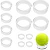 12 Pcs Plastic Sphere Stands - Acrylic Clear Small, Medium, Large Round Baseball Ring Stands