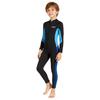 Kinder Ganzkörper-Neoprenanzug Schnorcheln Tauchen Surfen Warm Thermisch Langarm Hose UV-Schutz Schwarz Hellblau