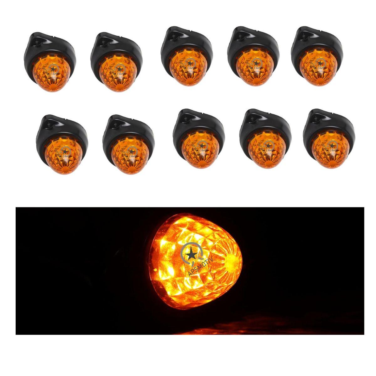 

10PCS LED Marker Lights 24V Amber Trailer Lights – Side Marker / Chicken Lights for Semi Trucks, Freightliner & Cargo Trailers (Universal Fit) бурштин