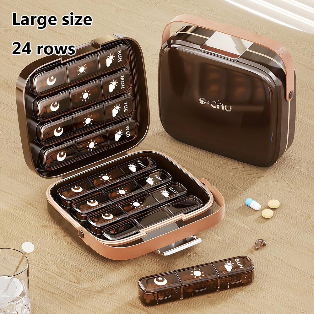 7-Day Pill Box with 24/32 Compartments a Convenient And Portable Pill Organizer, Senior-Friendly Medication Box Weekly Pill Box