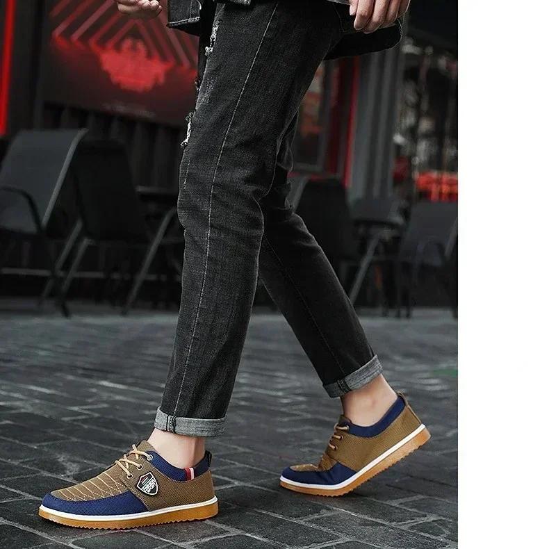 2025-Men's casual shoes Vulcanized Work loafers Mesh Lightweight Man sports shoes Canvas Shoes for Men zapatos para hombres/2024
