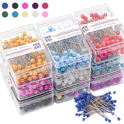 100pcs/box 3.2cm Pearl Pin Multi Colors Available DIY Handmade Clothing Positioning Needle Garment Accessory Sewing Accessories