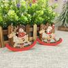 Christmas Decorations Rocking Snowman Wooden Horse Ornaments Christmas Gifts Painted Old Man Snowman Wooden Crafts