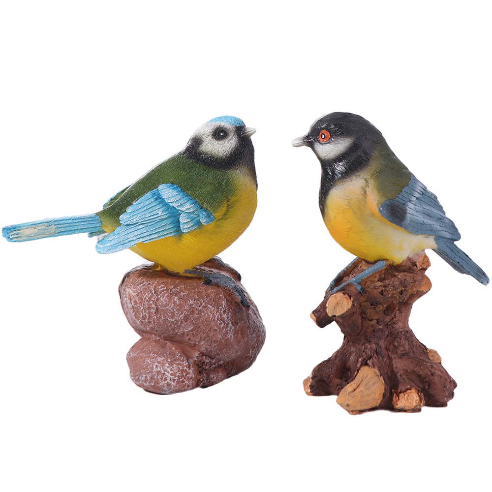 Vintage Miniature Bird Figurine Resin Small Animal Model Bird Statue Home Balcony Decoration