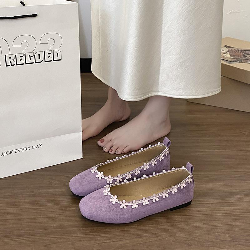 2025 spring new square head shallow mouth flat shoes new Chinese soft sole one pedal single shoes Mary Jane shoes lazy shoes