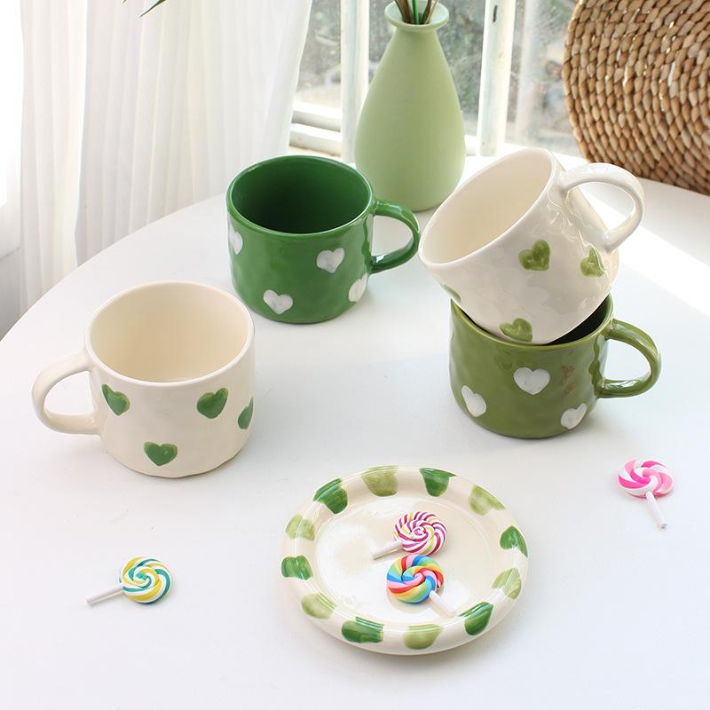 Tazza da Caffè 300ml 10oz con Motivo a Cuore Personalità Creativa Design Unico Tazza in Ceramica con Manico Bel Regalo per Migliori Amiche 1 Pezzo