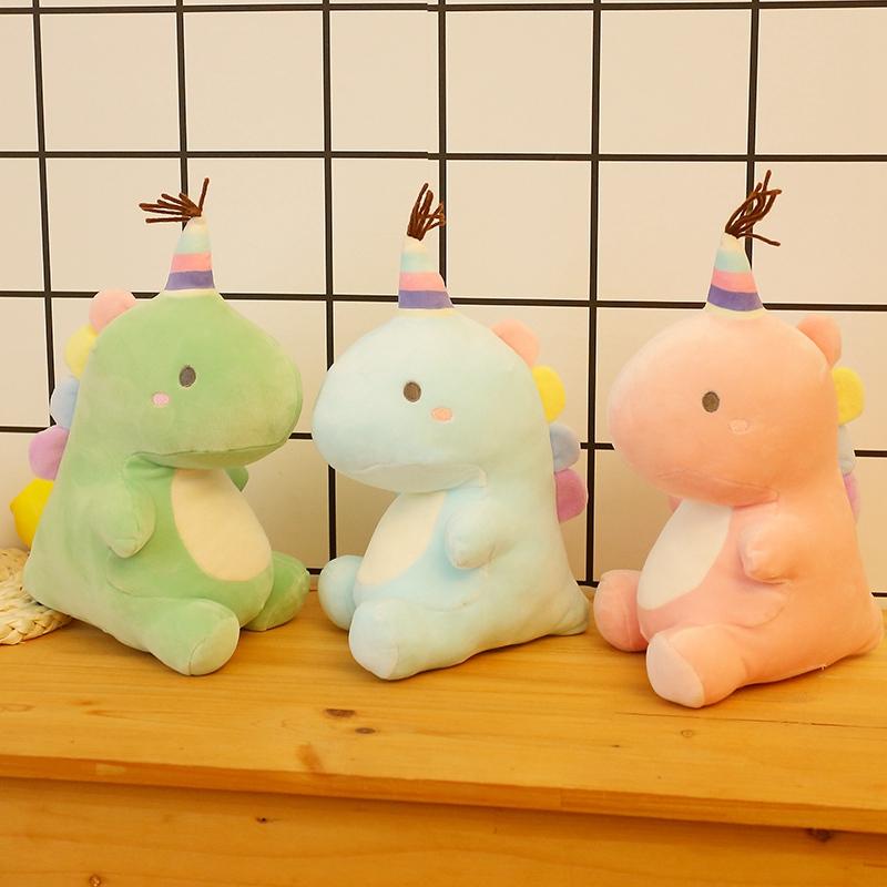 Cuscino Peluche Dinosauro Carino Happy Birthday Dinosauro Cuscino Imbottito Divano Letto Cuscino Lombare Cuscino Schiena per Dormire Decorazione