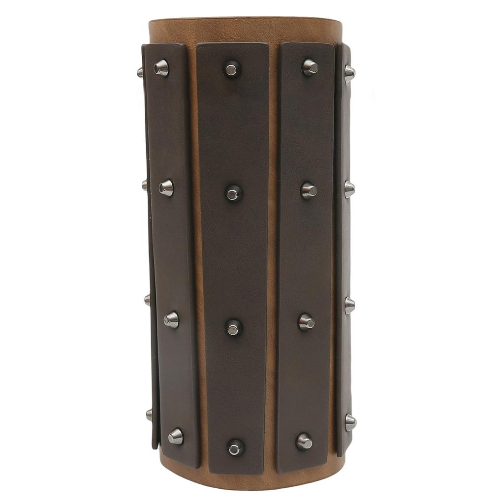 Medieval Gauntlet Steampunks Arm Guard Cosplay Knight PU Leather Arm Bracers Role Play Armband Stage Arm Protectors