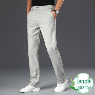 Men's Lightweight Ice Silk Straight-Leg Casual Pants