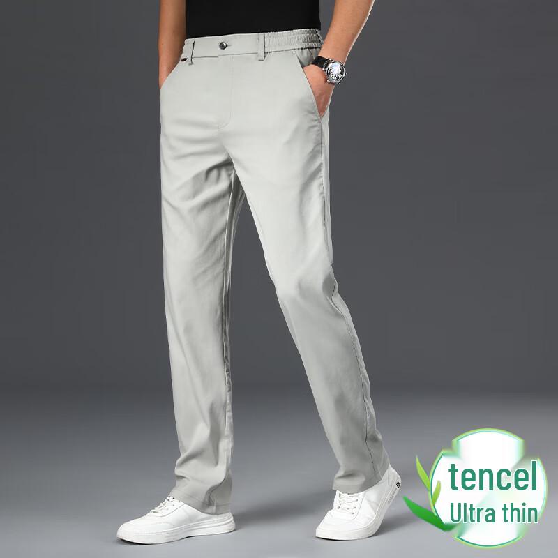 

Fengxun Men s Ice Silk Straight Leg Casual Pants XL