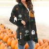 Women's Casual Fashion Halloween Printed Long Sleeve Buttonless Cardigan Jacket