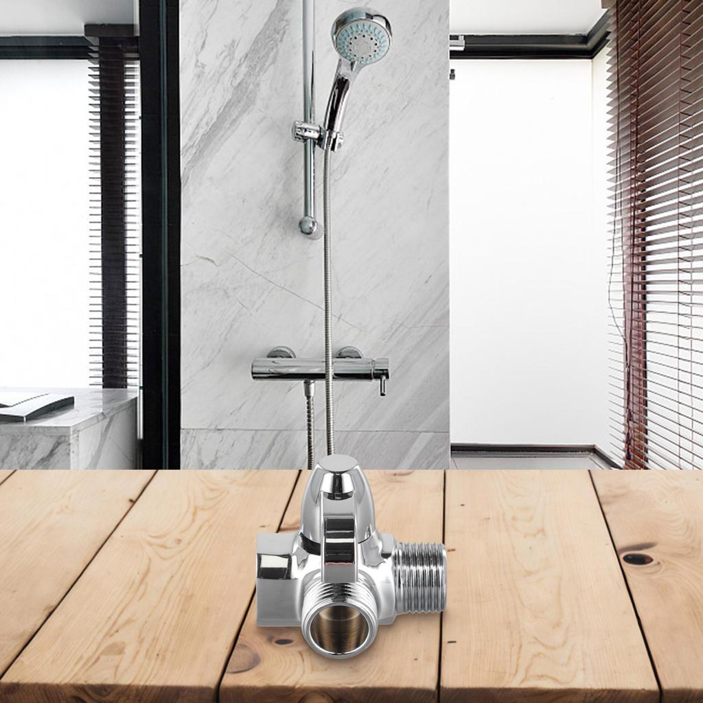 1 X Diverter Valve T Shape Three Way Wall-Mount G1/2 Inch Plating Shower Faucets Faucets High-Quality Materials