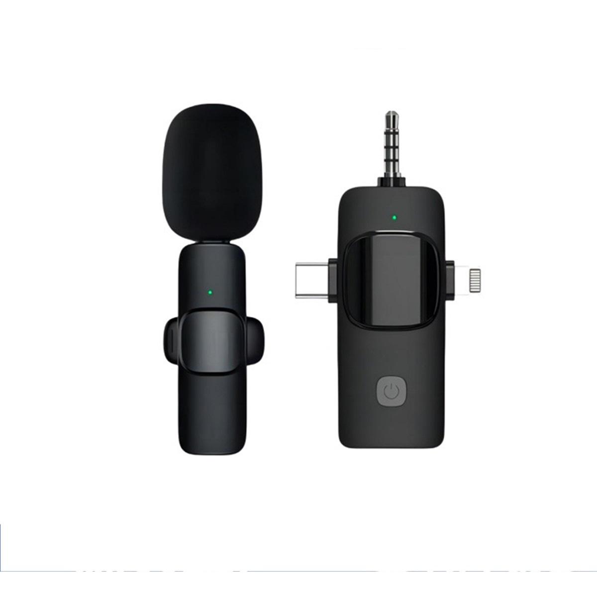 

Профессиональный беспроводной петличный микрофон 4 в 1 для iPhone Android 3,5 мм для записи радио в прямом эфире с шумоподавлением Мини-микрофон 2 in 1 W Hairy ball