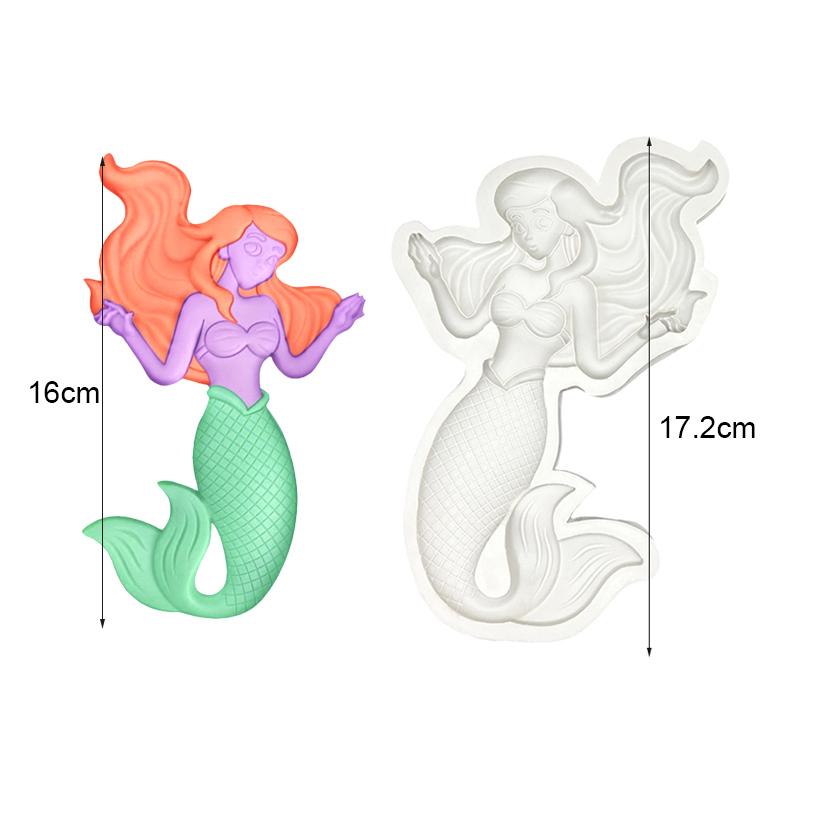 Mermaid Silicone Cake Baking Mold Sugarcraft Chocolate Cupcake Resin Tools Fondant Decorating Tools