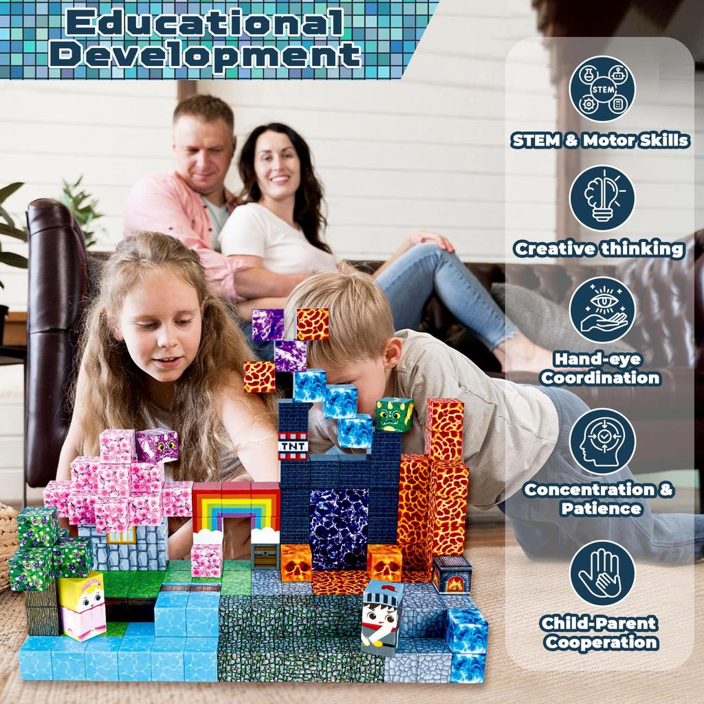 150 Pcs Magnetic Building Blocks, Educational Toys for Kids, Boys and Girls, Birthday Gift, Christmas Gift