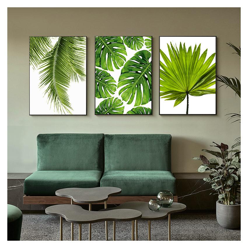 Tropical Banana Leaf Canvas Painting Green Plants Nordic Style Kids Room Decor Posters and Prints Wall Picture for Living Room
