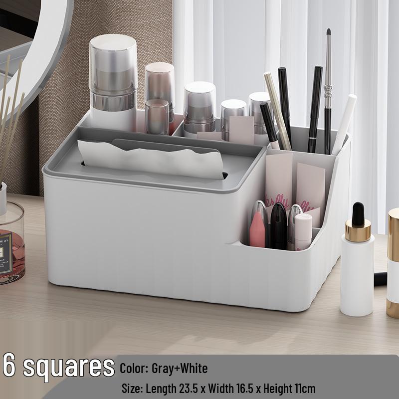 Luxury Multi-use Tissue Box with Pen Holder, Remote Caddy, and Cosmetic Organizer for Office or Coffee Table