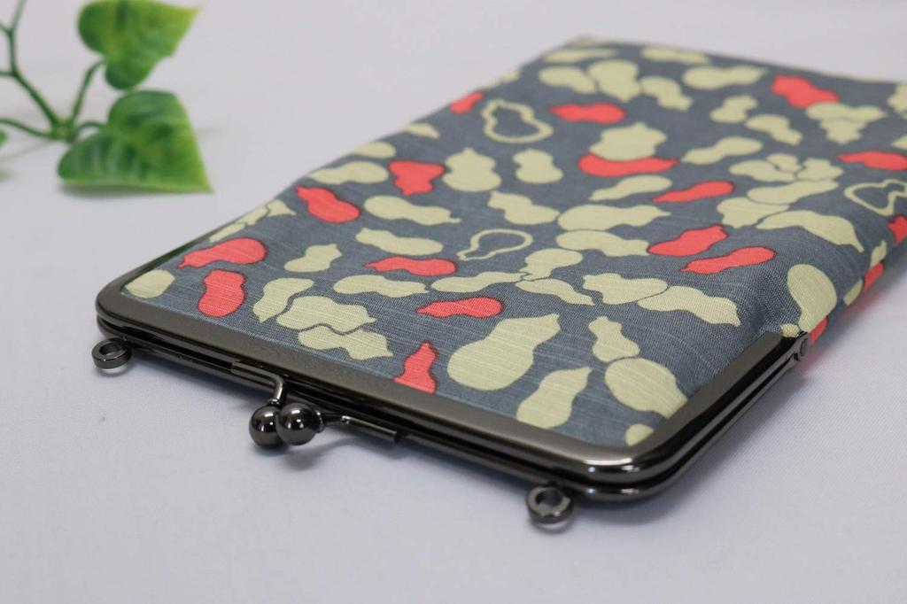 Made In Slim Goshuincho Case with Clasp X Gourd Gray Kyosuke, Japan, Closure, Cotton, 23.5 14.5cm, Design,
