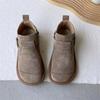 Mode Retro weiches Leder lässig College mit einer Vielzahl von Stiefeletten, Mattleder Einzelstiefel plus Samt Wärme
